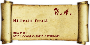Wilheim Anett névjegykártya